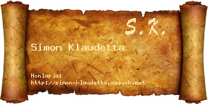 Simon Klaudetta névjegykártya